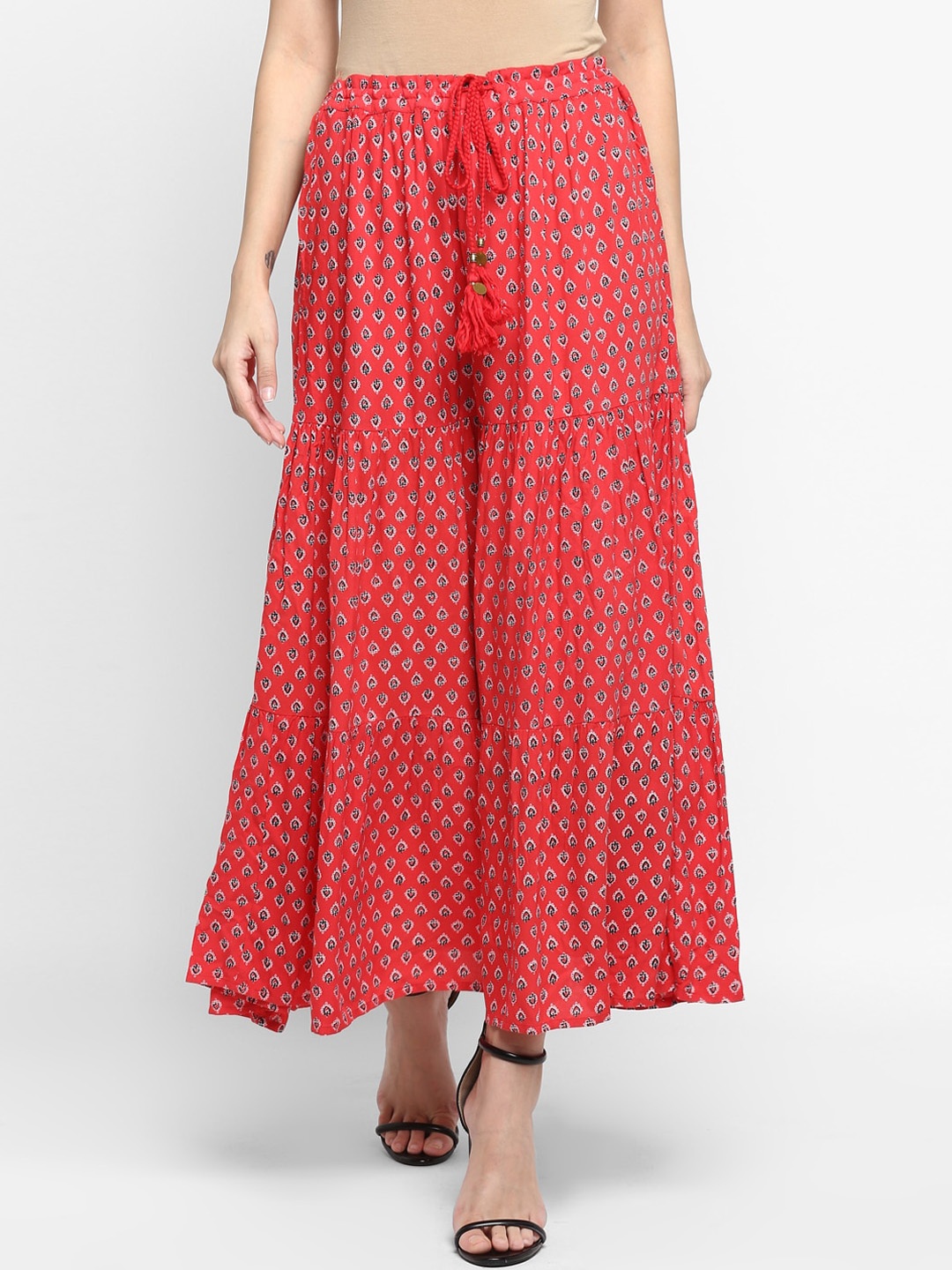 

Aditi Wasan Women Red Printed A-Line Skirts