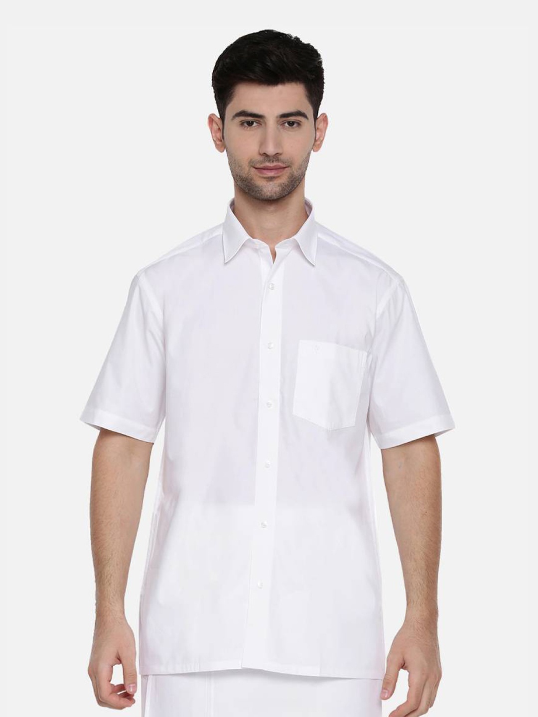 

Ramraj Men Solid Regular fit Cotton Shirt, White