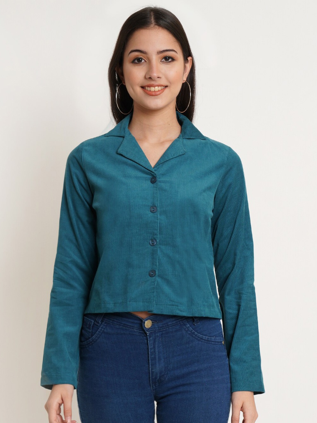 

IX IMPRESSION Women Solid Shirt Style Top, Blue