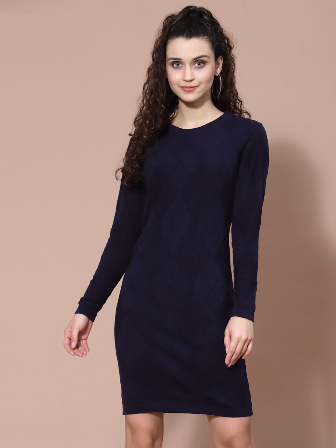 

Wool Trees Women Navy Blue Sweater Dress