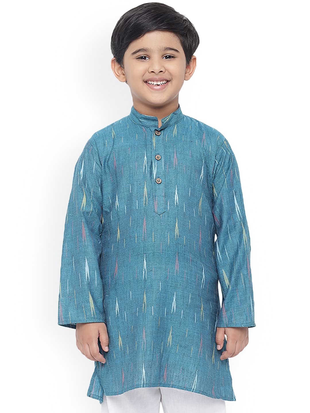 

Vastraa Fusion Boys Teal Printed Kurta