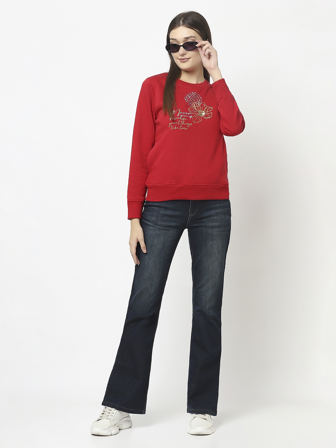 

Crimsoune Club Women Red Printed Sweatshirt