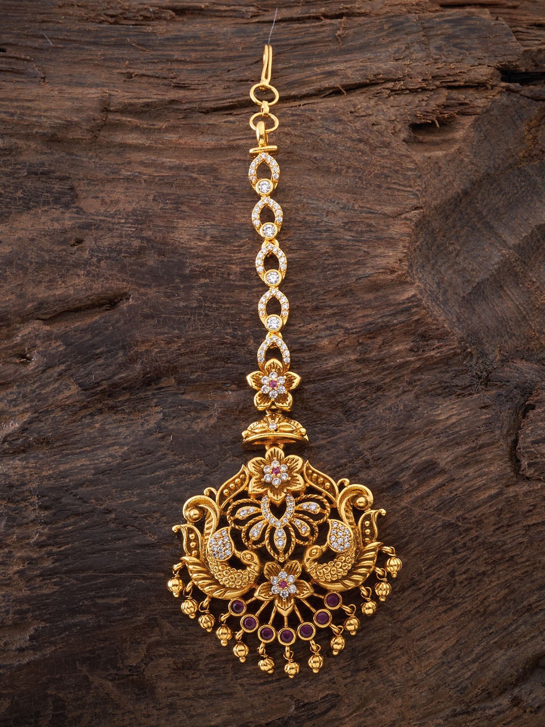 

Kushal's Fashion Jewellery White & Gold-Toned Stones Studded Head Jewellery