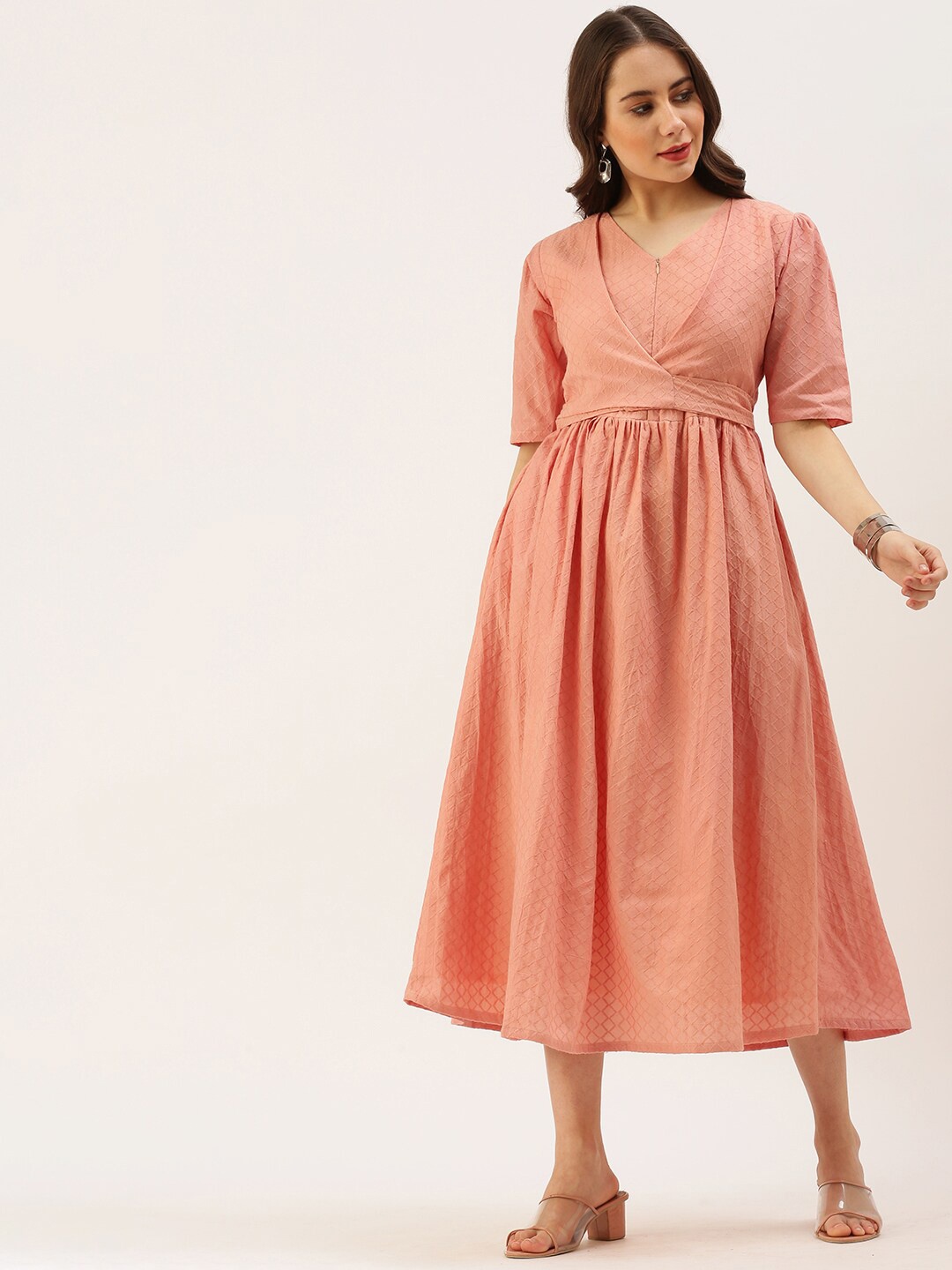 

Putchi Women Peach-Coloured Midi Dress