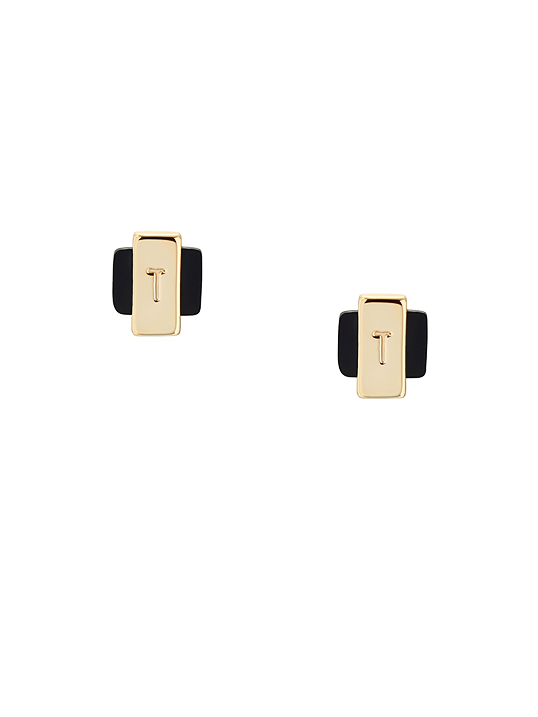 

Ted Baker Black & Gold-Plated Contemporary Studs Earrings