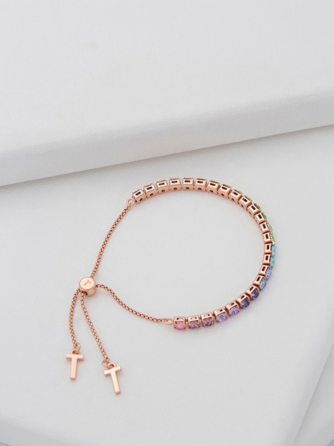 

Ted Baker Women Rose Gold Brass Crystals Link Bracelet