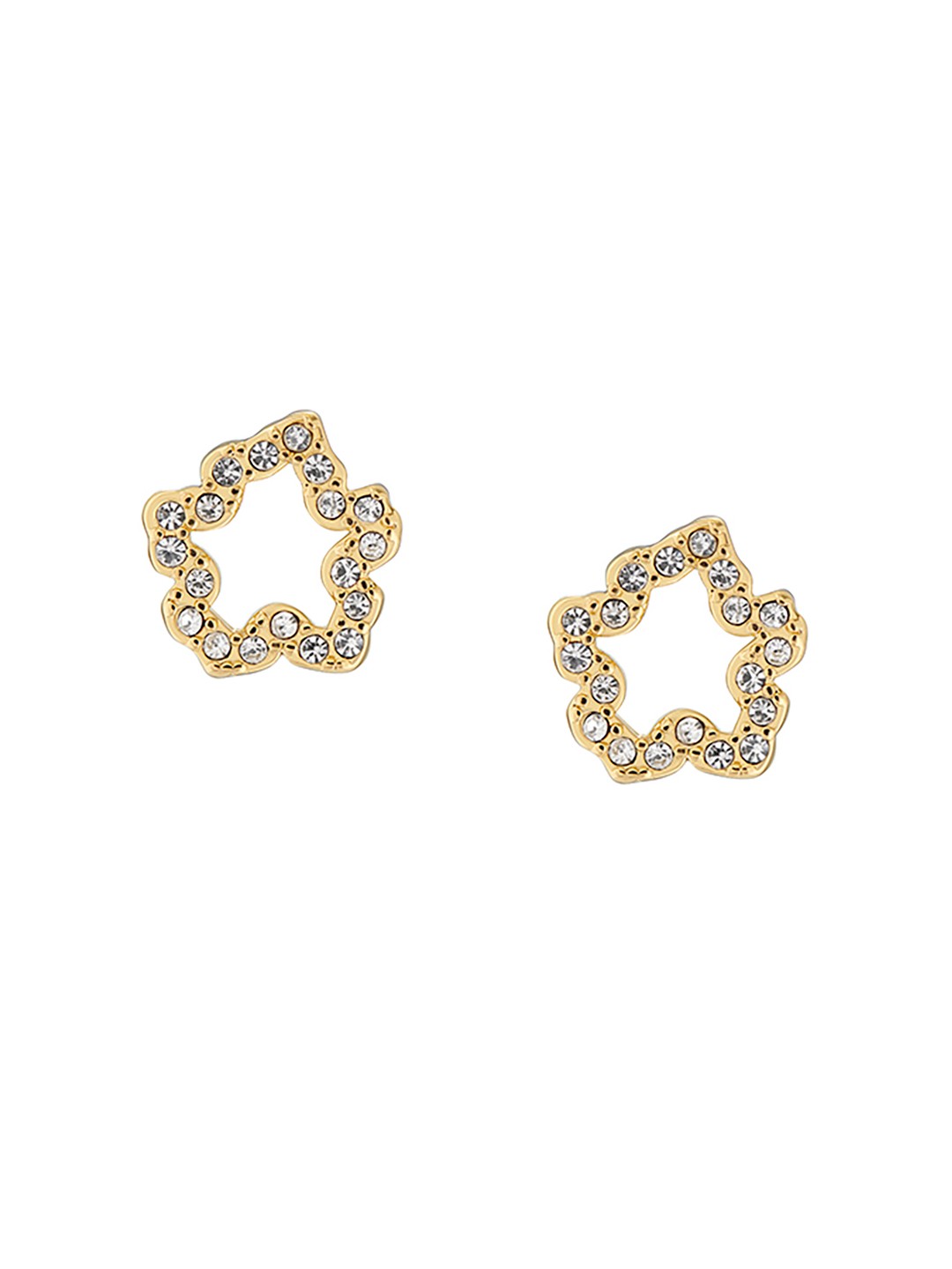 

Ted Baker White & Gold-Plated Crystal Quirky Studs Earrings