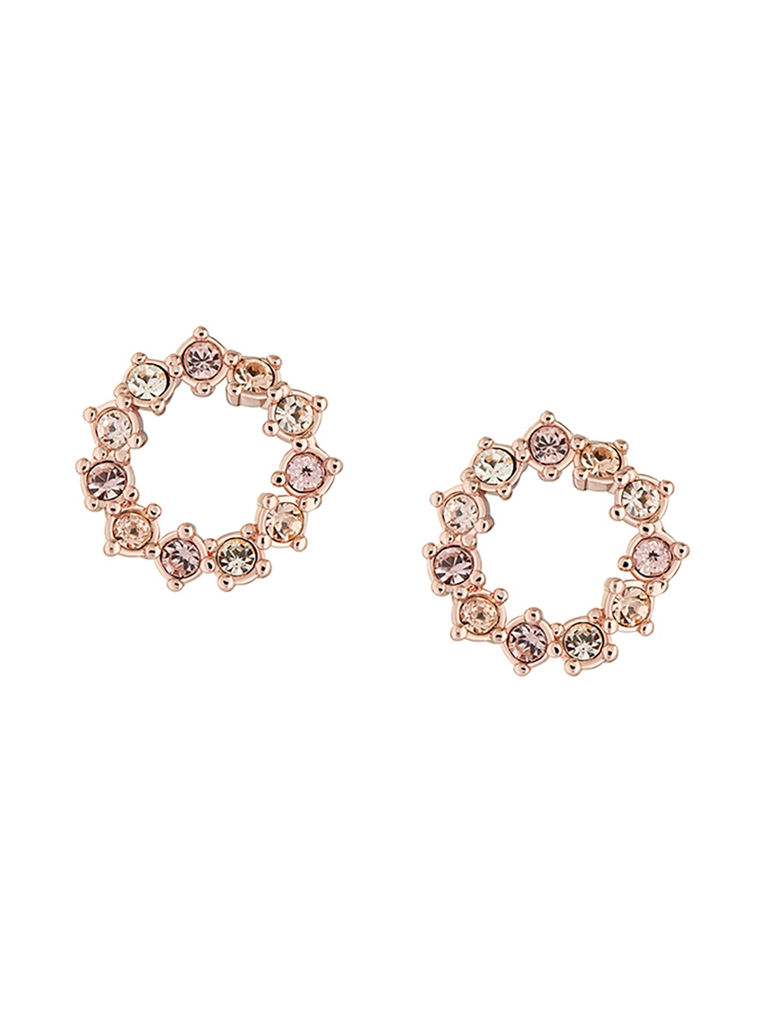 

Ted Baker White & Rose Gold-Plated Circular Studs Earrings