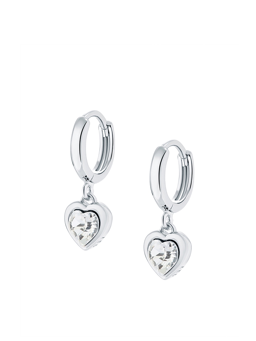 

Ted Baker Silver-Toned Heart Shaped Hoop Earrings