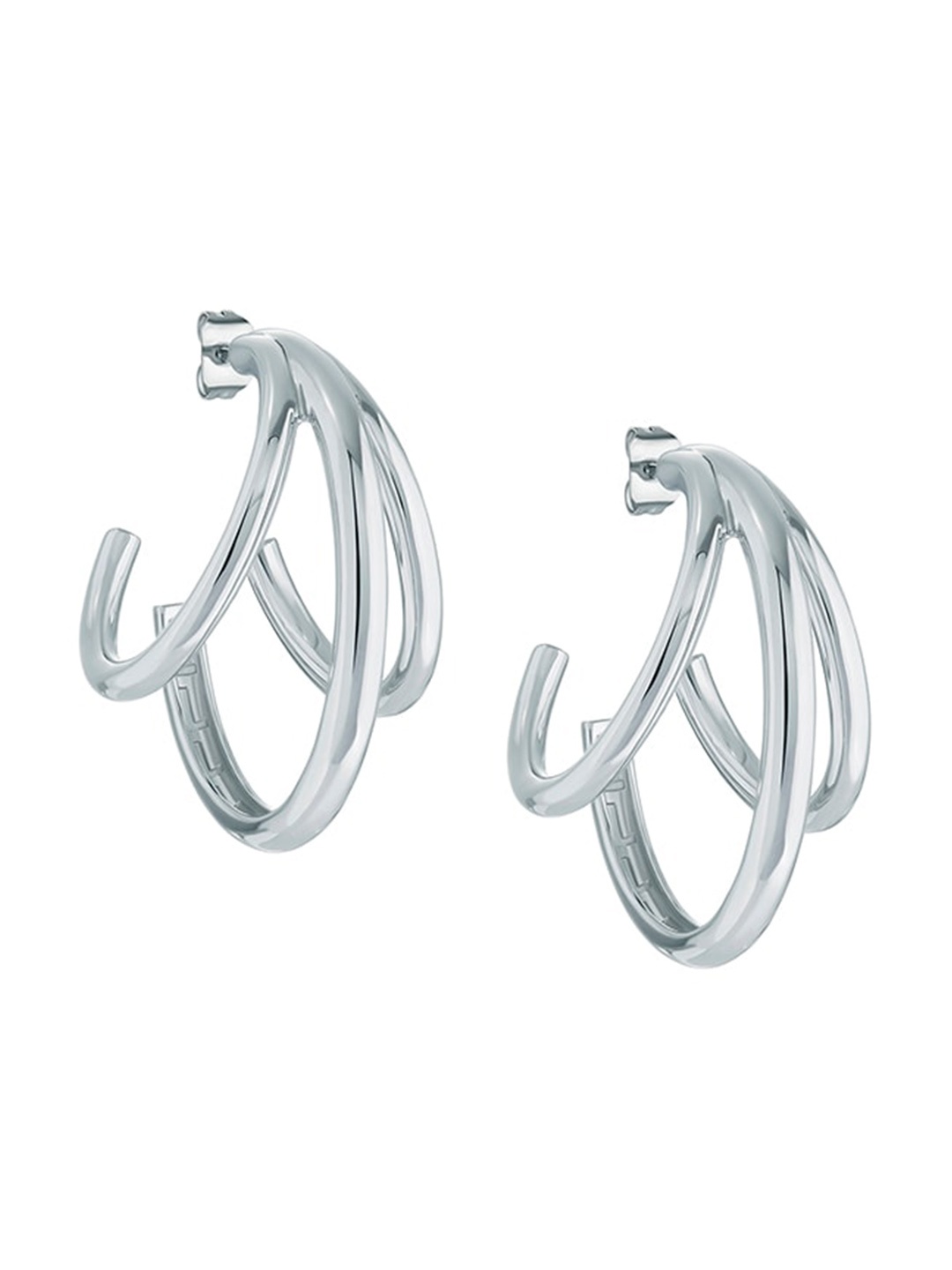 

Ted Baker Women Silver-Plated Circular Triple Half Hoop Earrings