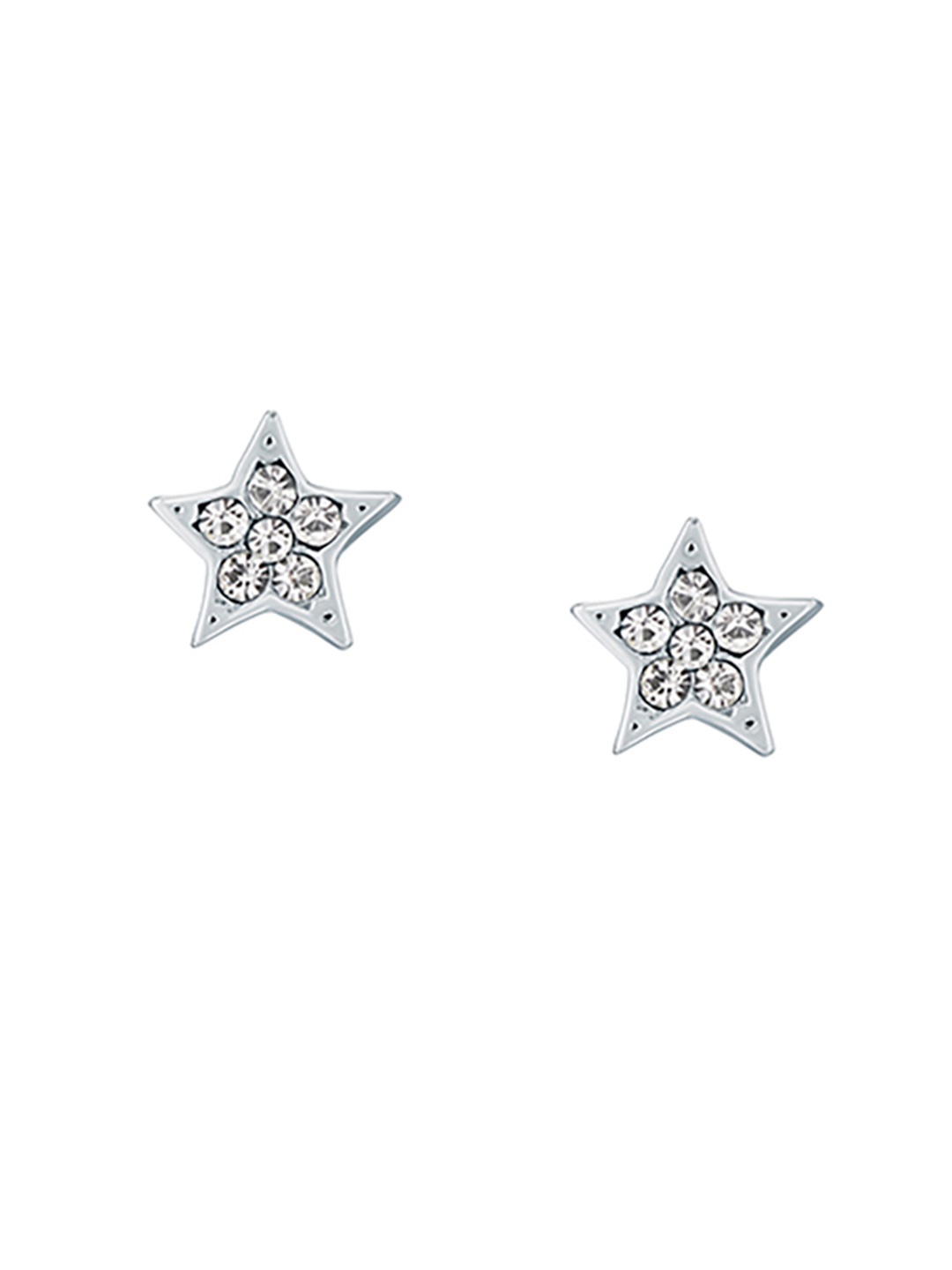 

Ted Baker Silver-Toned & White Star Shaped Studs Earrings