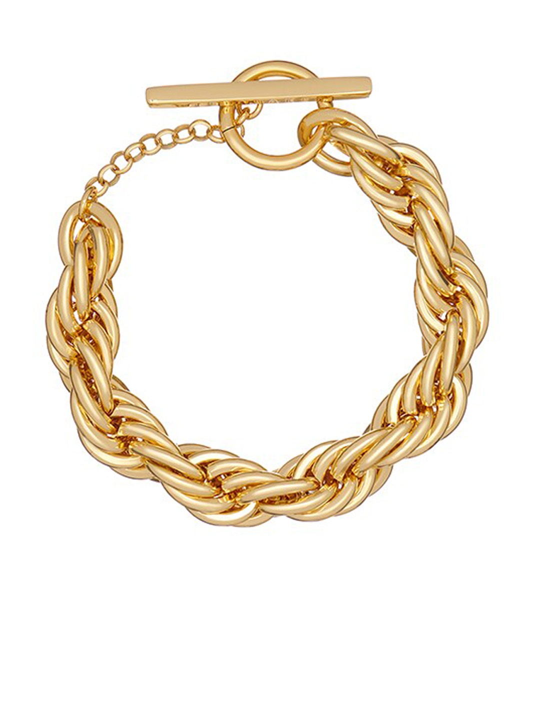 

Ted Baker Women Gold-Toned Brass Logo Rope Heavy Charm Bracelet
