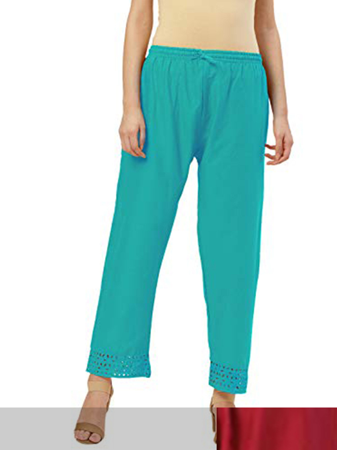

Vastraa Fusion Women Set Of 2 Pure Cotton Palazzos, Maroon
