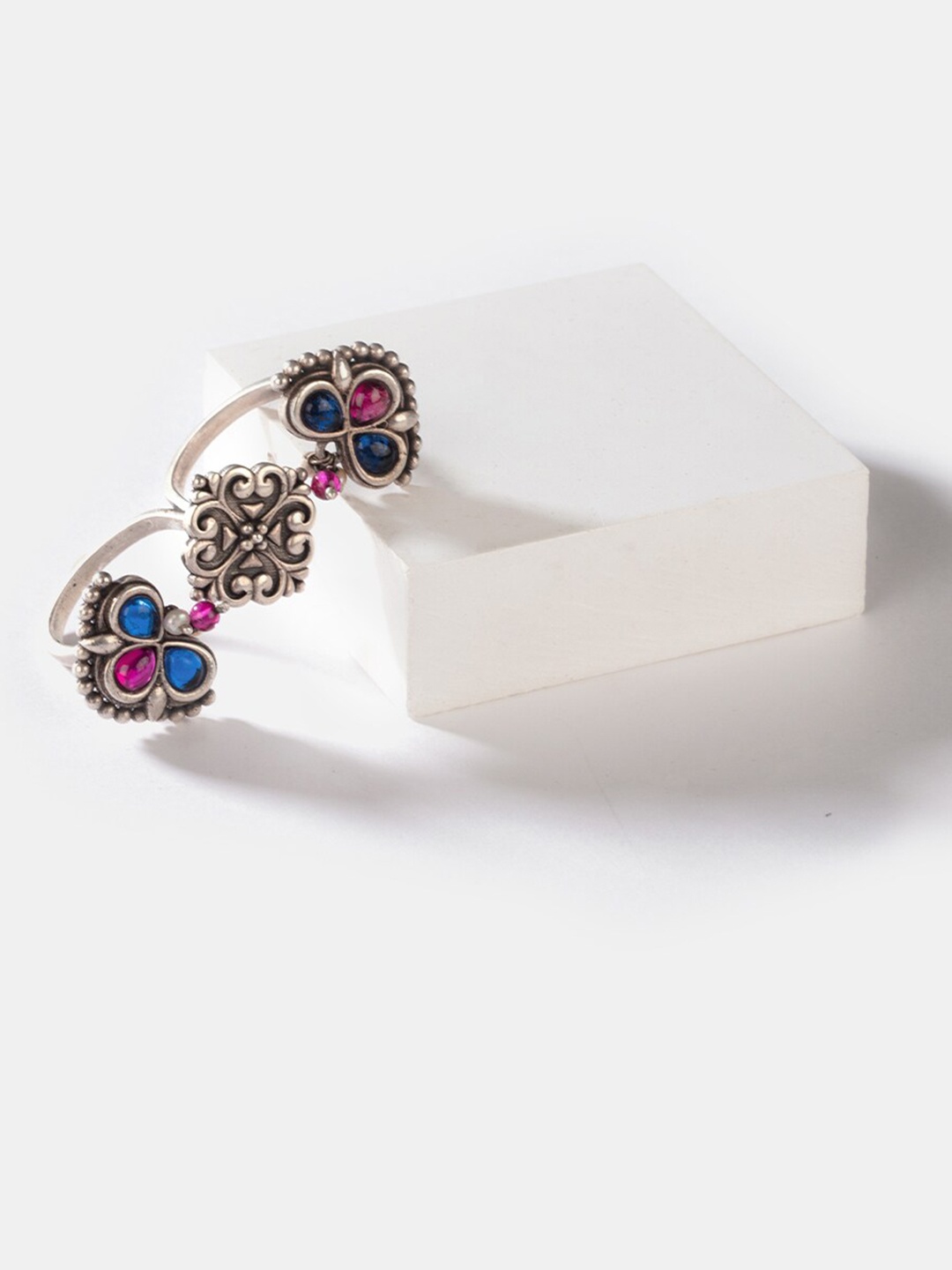 

SHAYA 925 Sterling Silver Silver-Toned Oxidised Finger Ring
