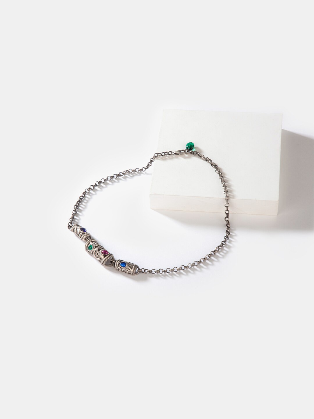 

SHAYA Silver-Toned & Blue Sterling Silver Chain