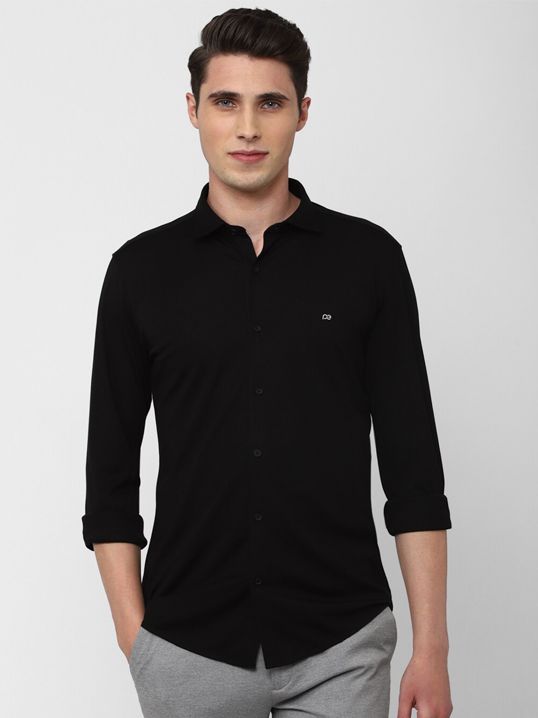 

Peter England Men Black Slim Fit Solid Casual Shirt