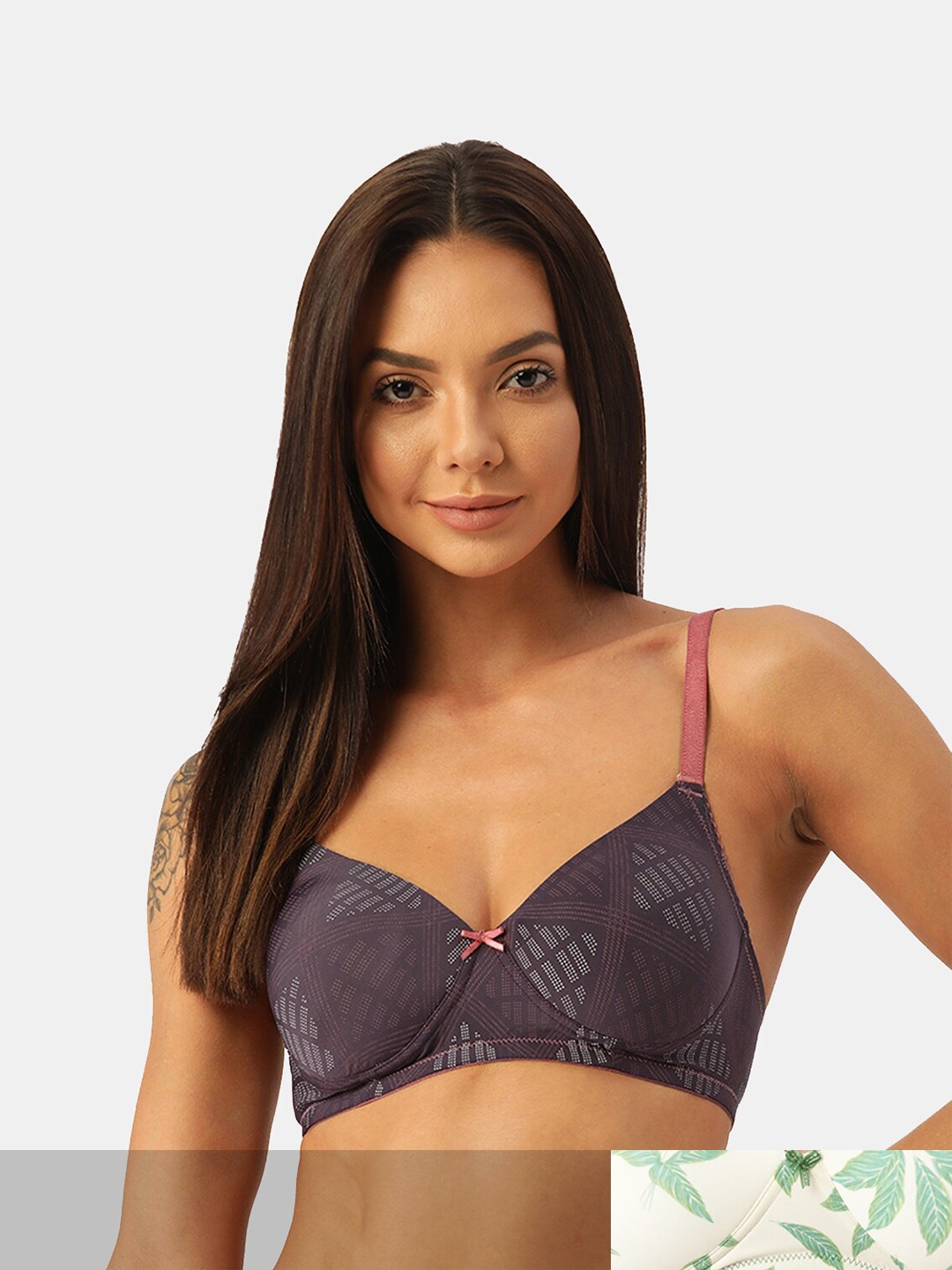 

Leading Lady Pack Of 2 Abstract Lightly Padded Bra, Purple
