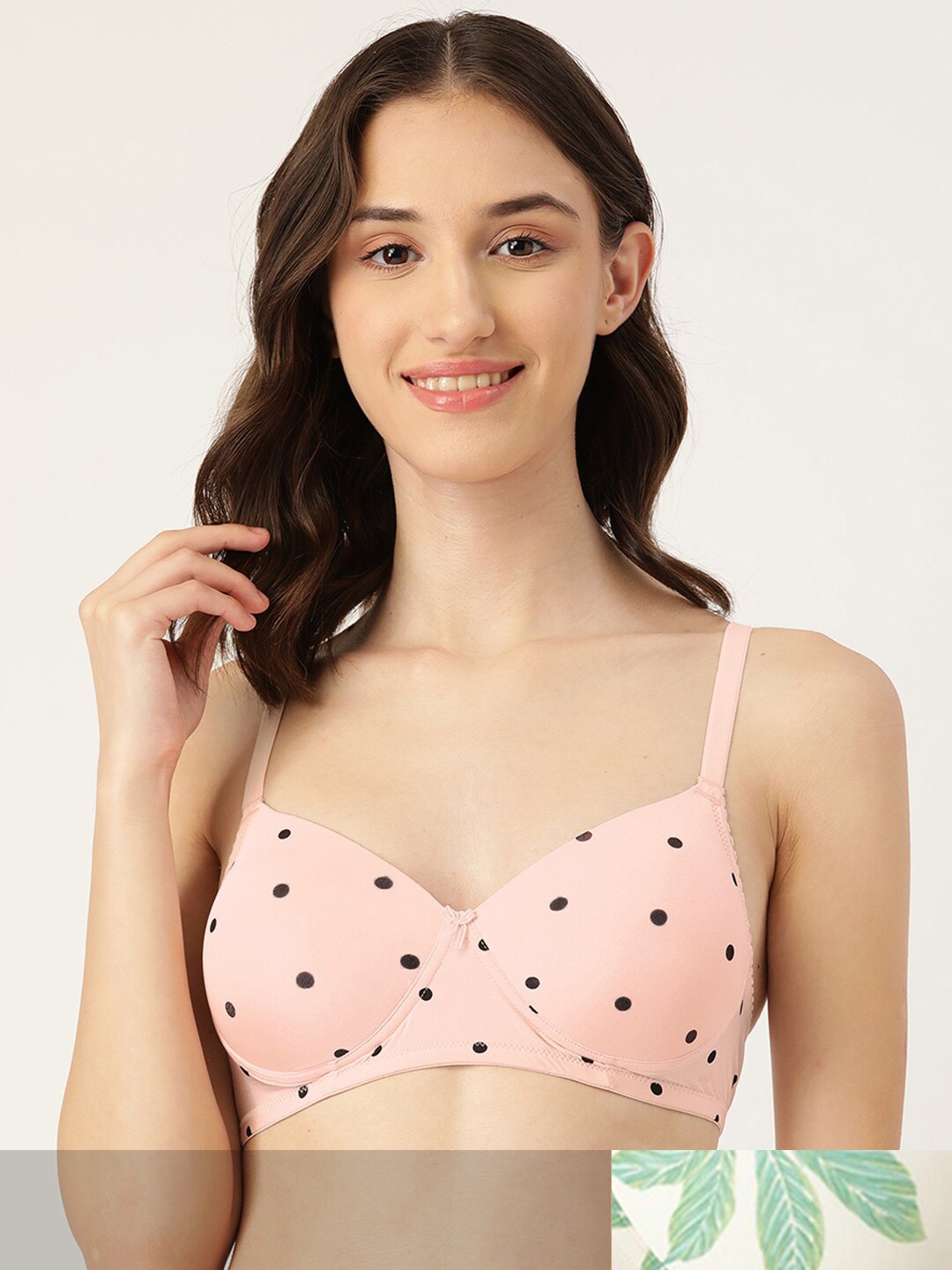 

Leading Lady Off White & Peach-Coloured Lightly Padded Bra