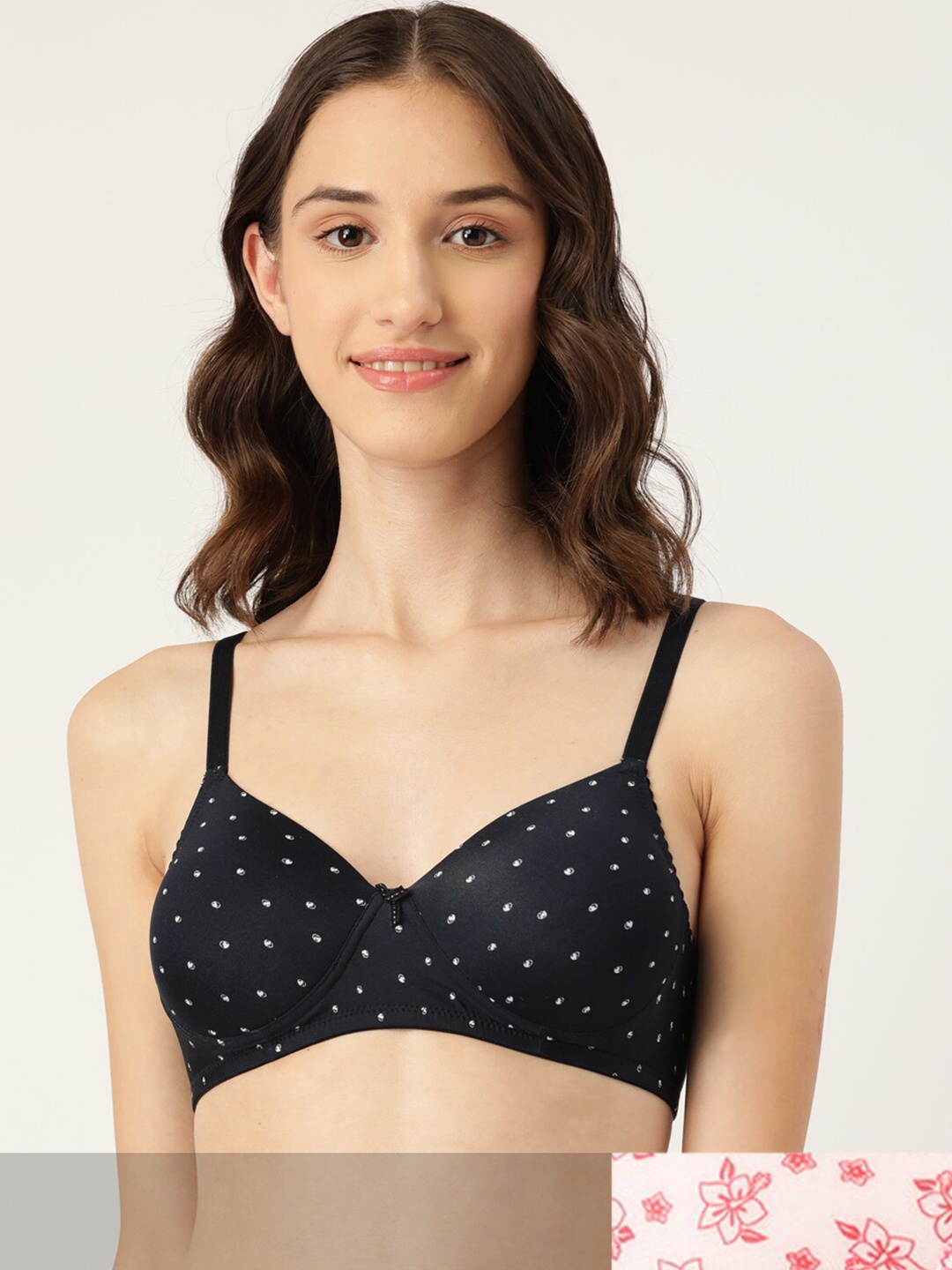 

Leading Lady Pink & Navy Blue Pack Of 2 Floral Lightly Padded Bra
