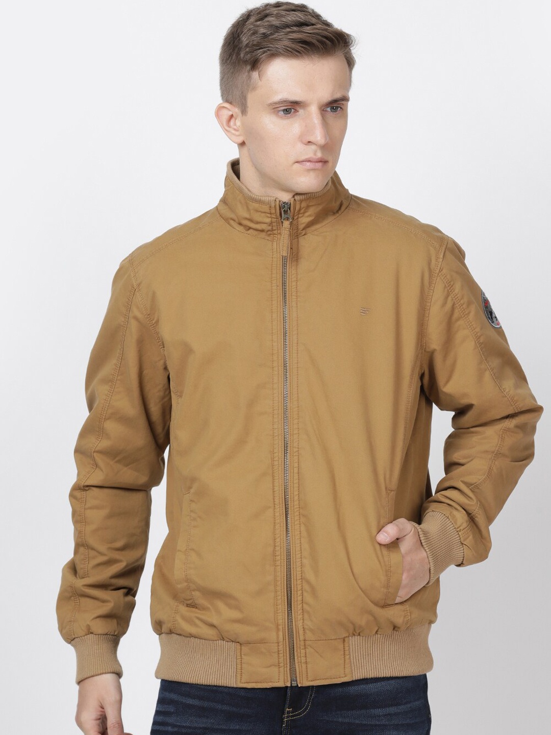 

t-base Men Brown Windcheater Bomber Jacket