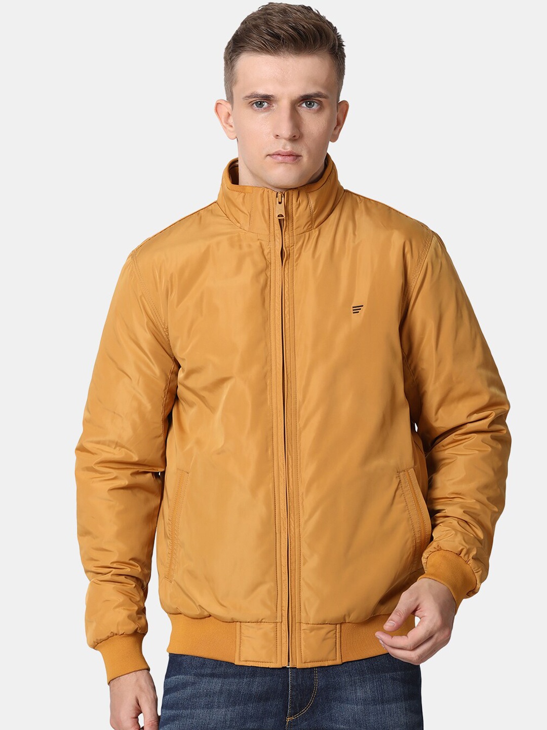 

t-base Men Mustard Windcheater Bomber Jacket