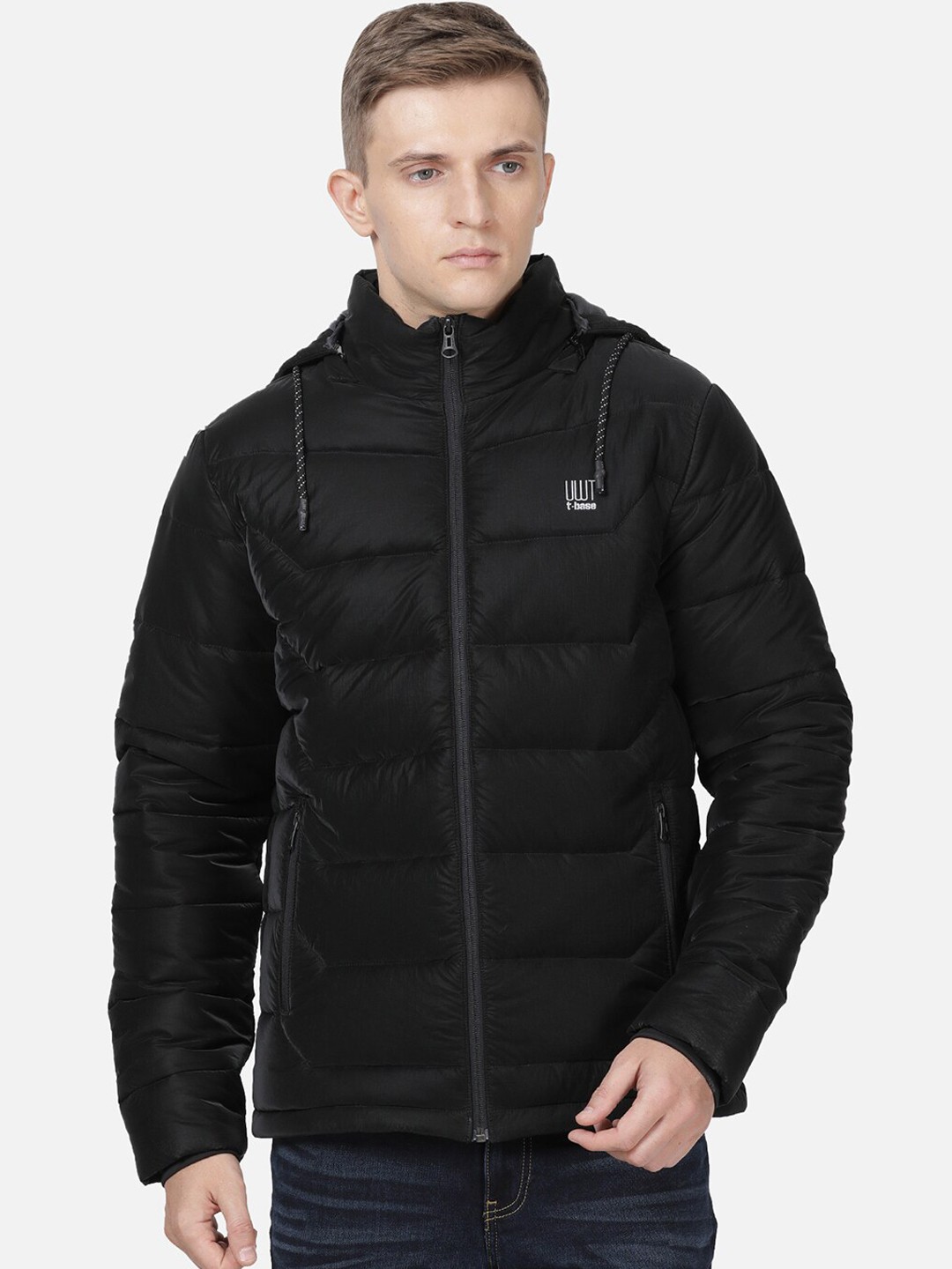 

t-base Men Windcheater Puffer Jacket, Black