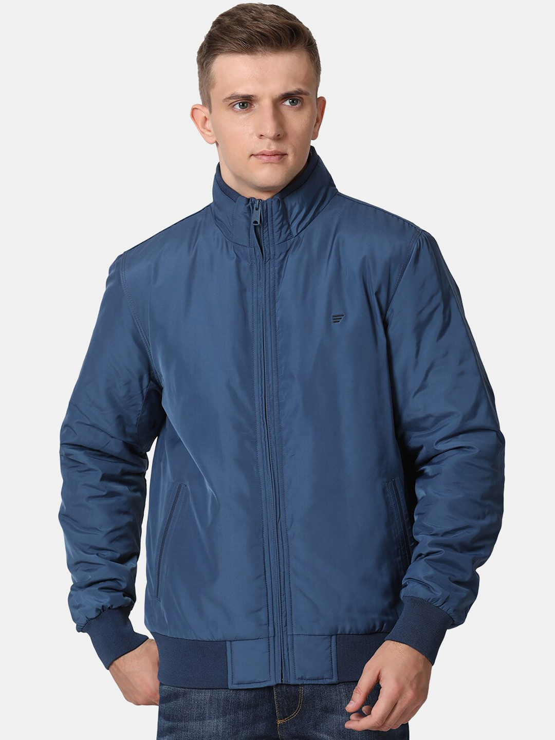 

t-base Men Blue Windcheater Bomber Jacket