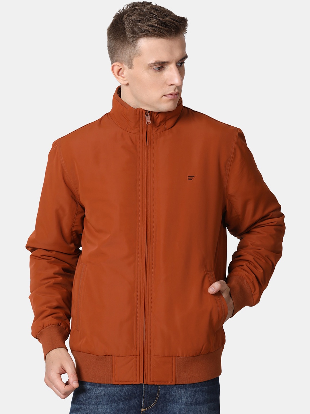 

t-base Men Rust Windcheater Bomber Jacket