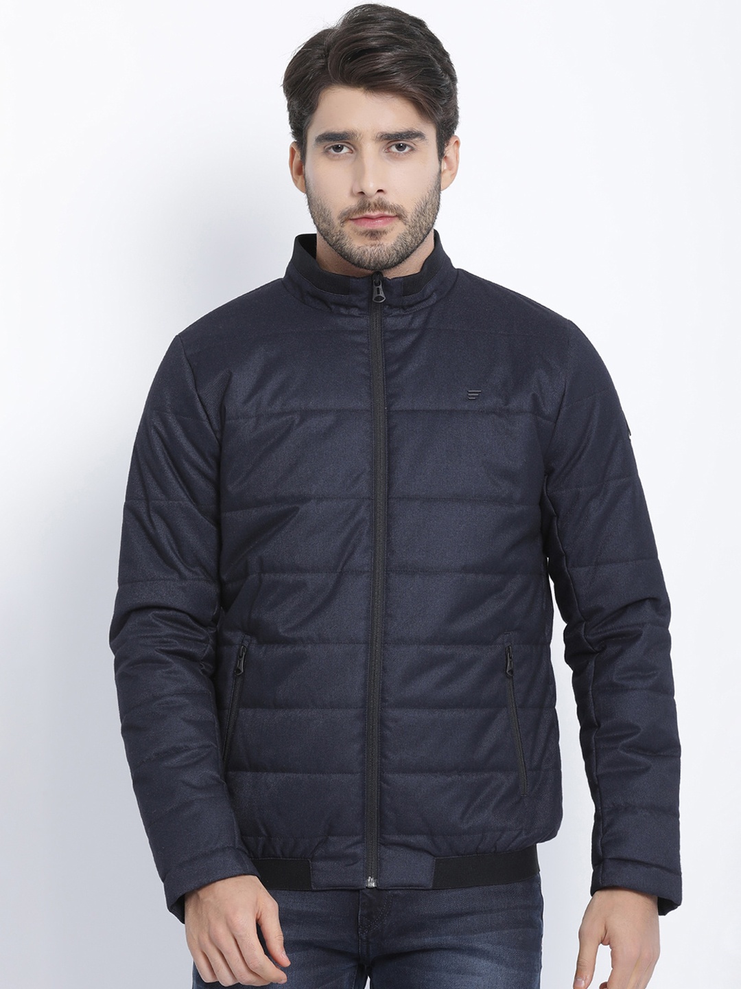 

t-base Men Navy Blue Windcheater Puffer Jacket
