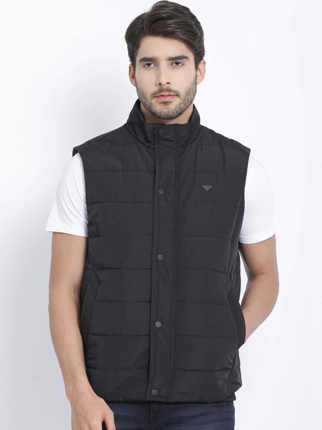 

t-base Men Black Cotton Windcheater Padded Jacket