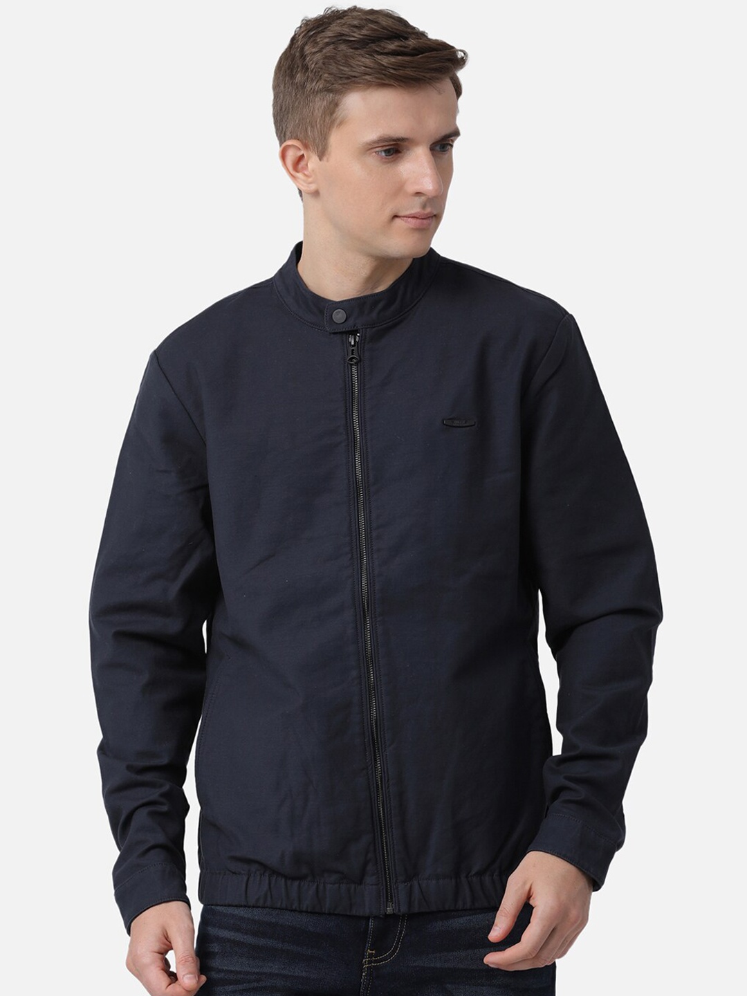 

t-base Men Navy Blue Windcheater Tailored Jacket