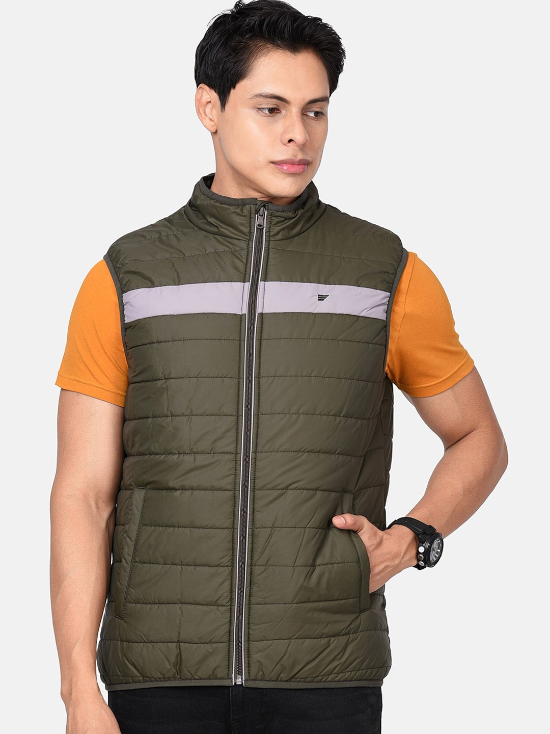 

t-base Men Windcheater Puffer Jacket, Olive