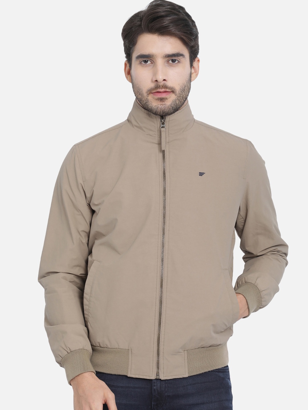 

t-base Men Brown Windcheater Bomber Jacket