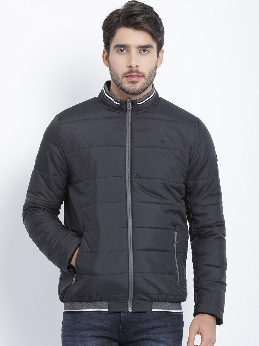 

t-base Men Black Windcheater Puffer Jacket