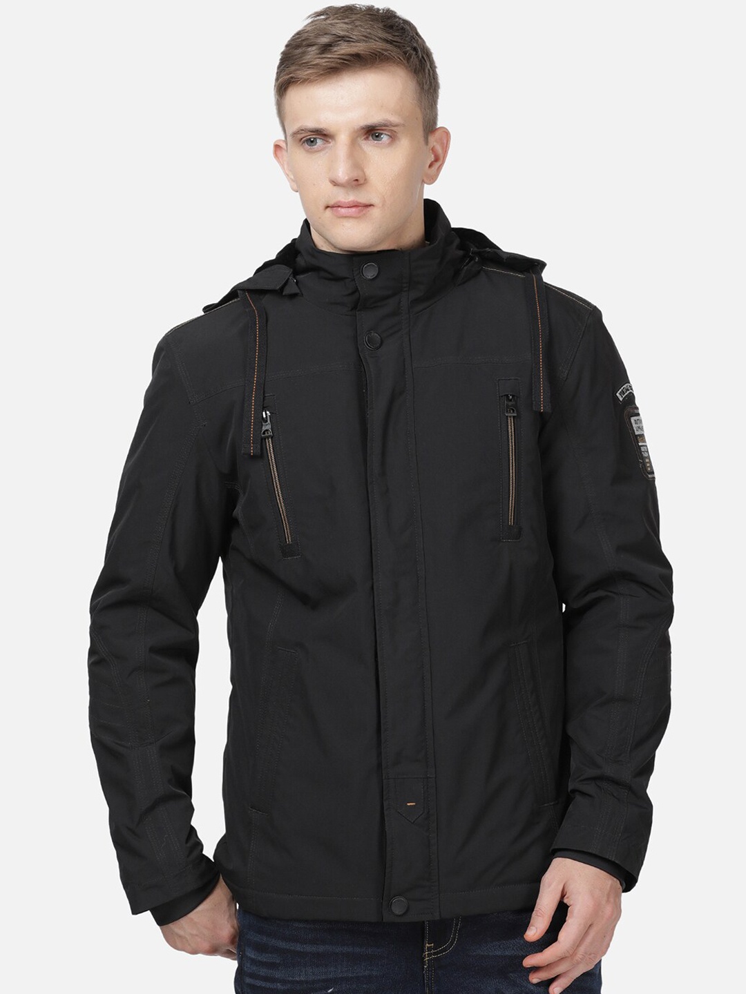 

t-base Men Black Windcheater Padded Jacket