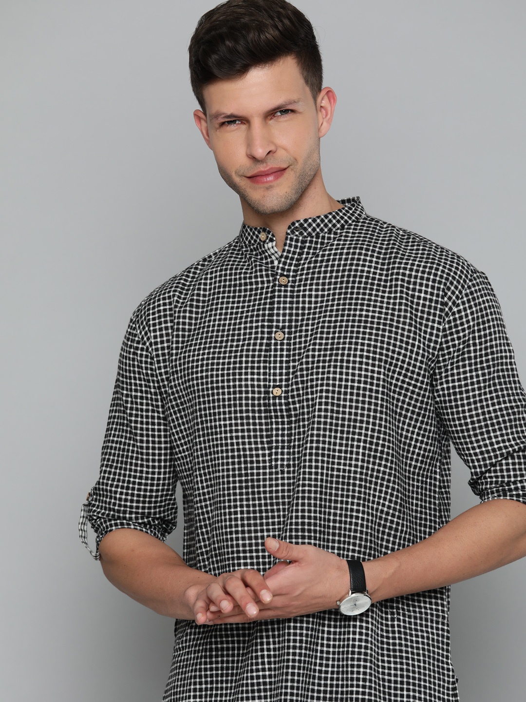 

HERE&NOW Men Multicoloured Checked Kurta, Multi