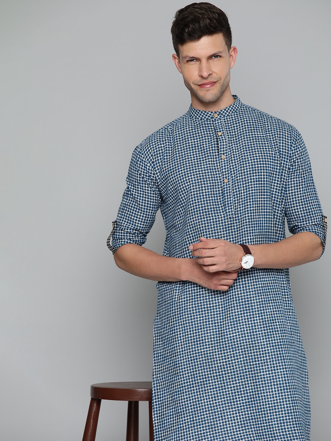 

HERE&NOW Men Multicoloured Checked Kurta, Multi