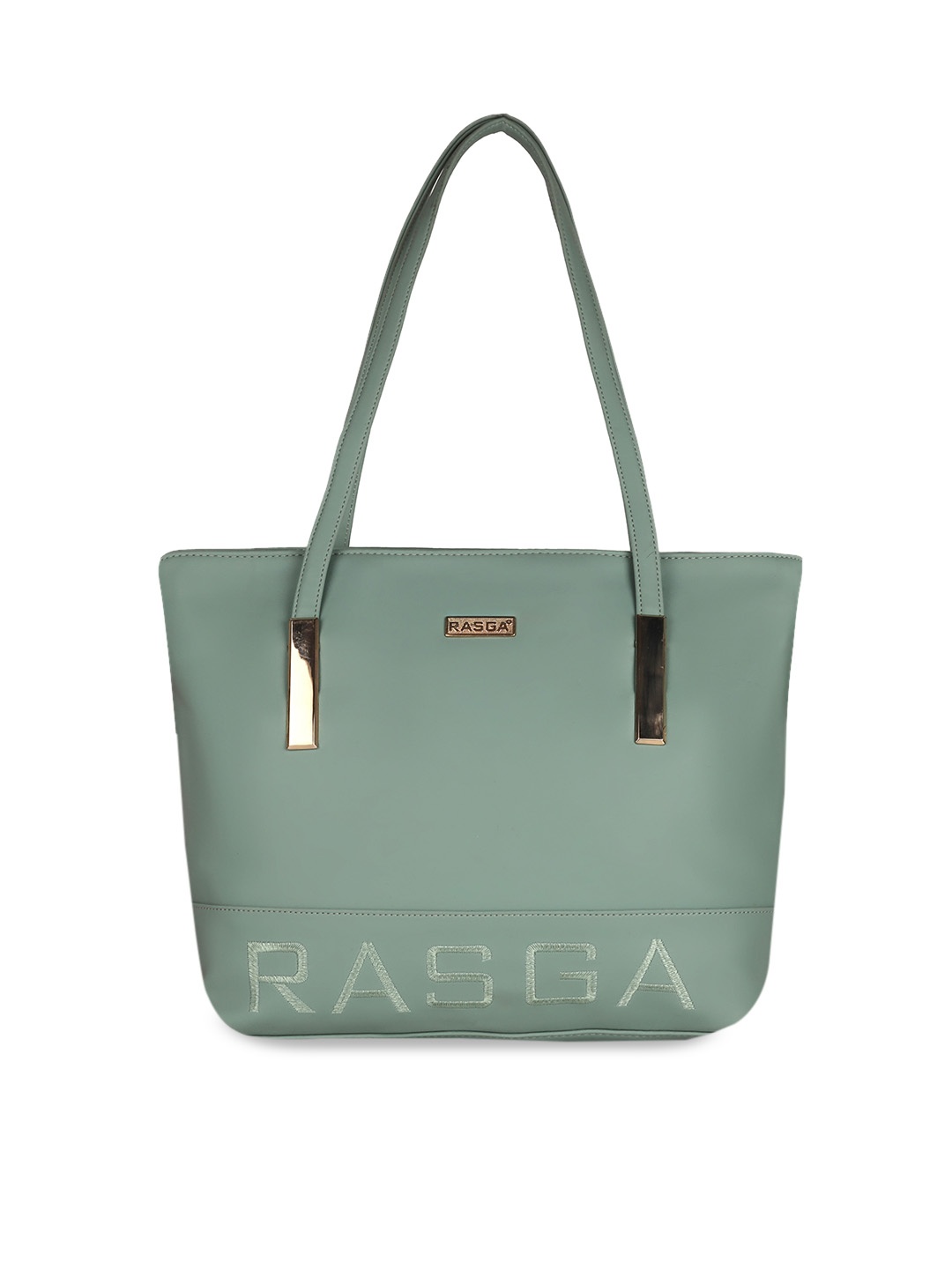 

RASGA Green PU Oversized Structured Shoulder Bag