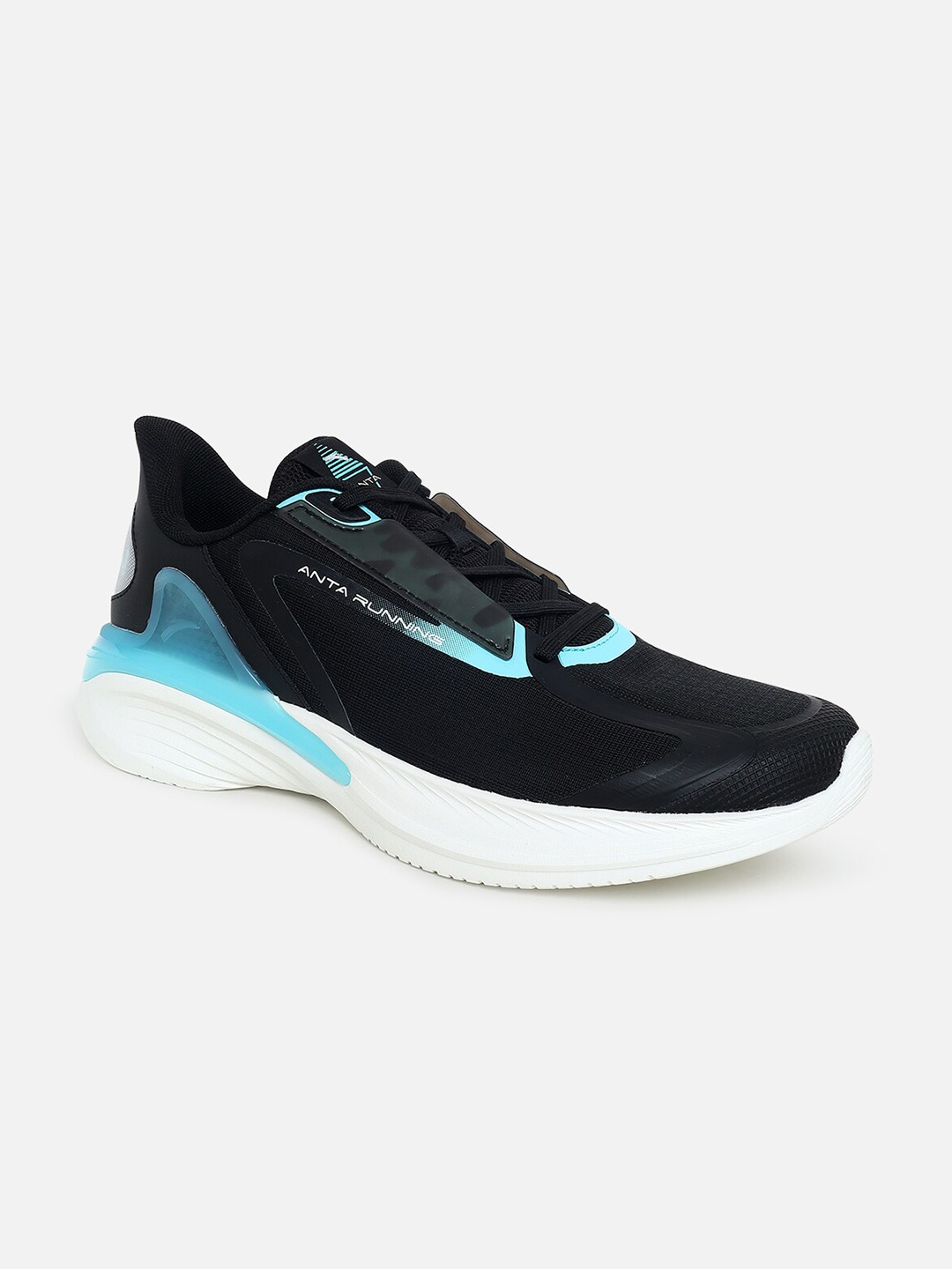 

Anta Men Black 812235565-2-Black Pool Blue Mesh Walking Non-Marking Shoes