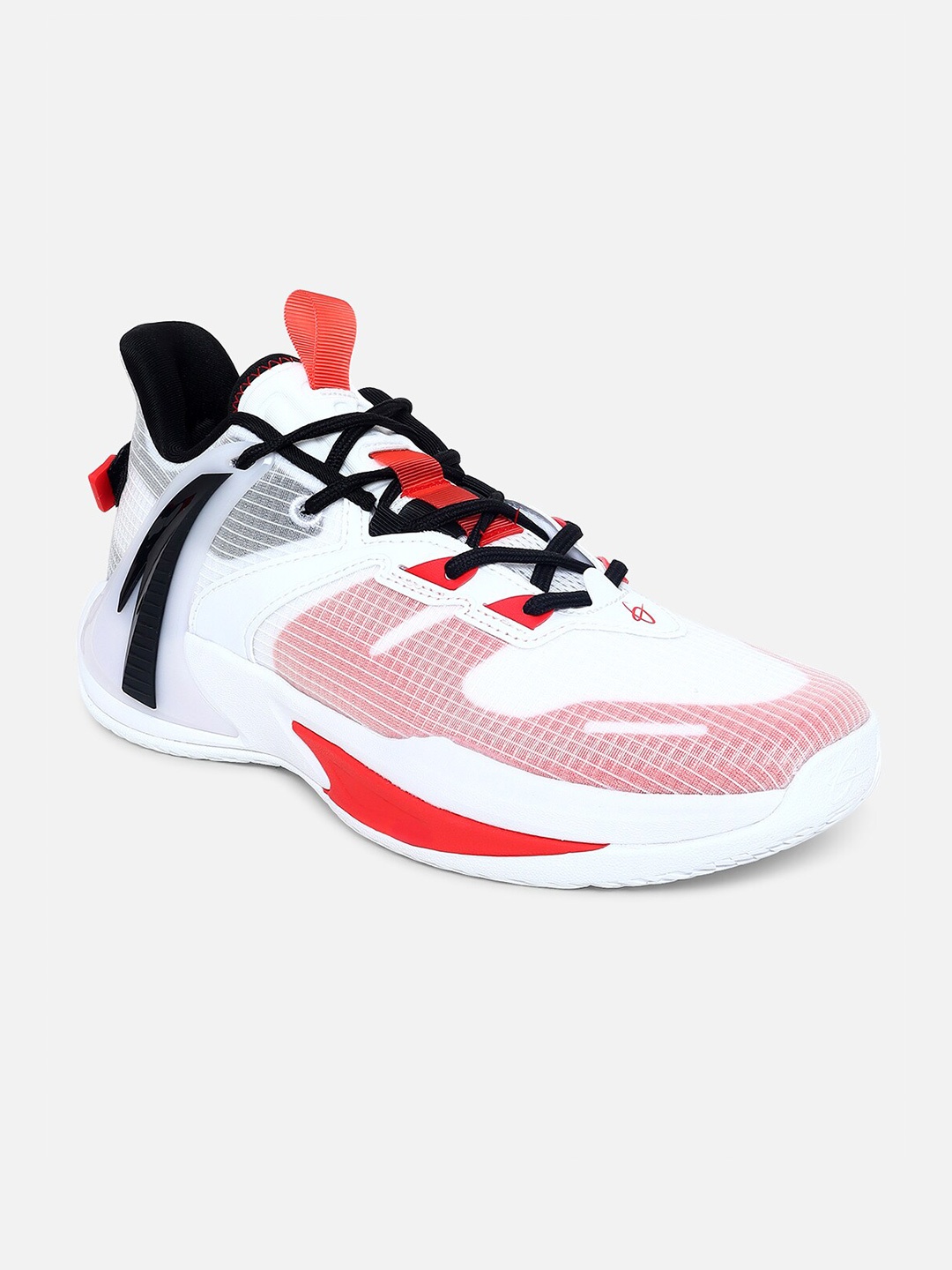 

Anta Men White and Orange Mesh Walking Non-Marking LaceUp Shoes