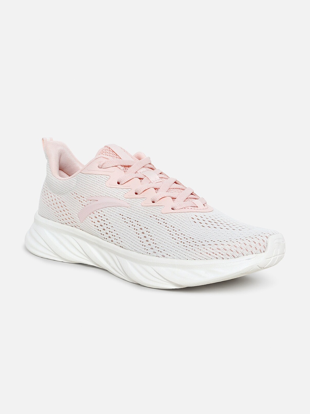 

Anta Women Beige and Pink Mesh Running Non-Marking Lace-up Shoes