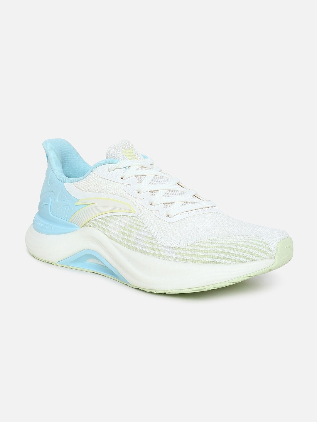 

Anta Women Beige and Blue Mesh Running Non-Marking Lace-up Shoes