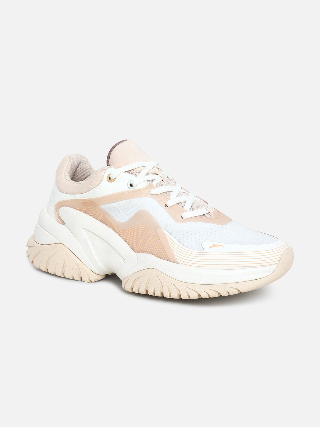 

Anta Women Beige Mesh Running Shoes