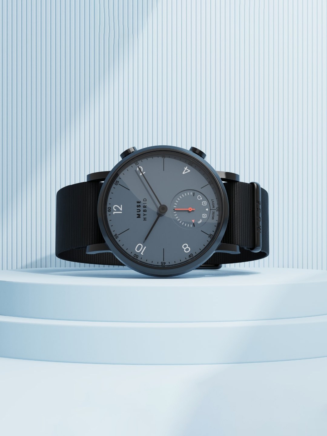 

MUSE Analogue Hybrid Smartwatch MMT-BK36-GYBKWH-NA-BKBK18, Grey