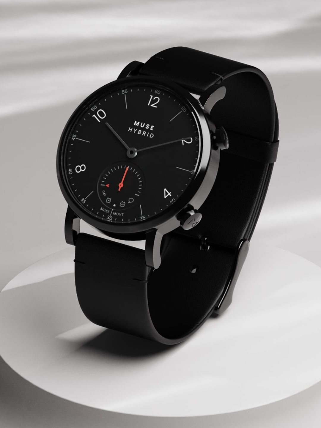 

MUSE Black Solid Modernist Hybrid Smartwatch
