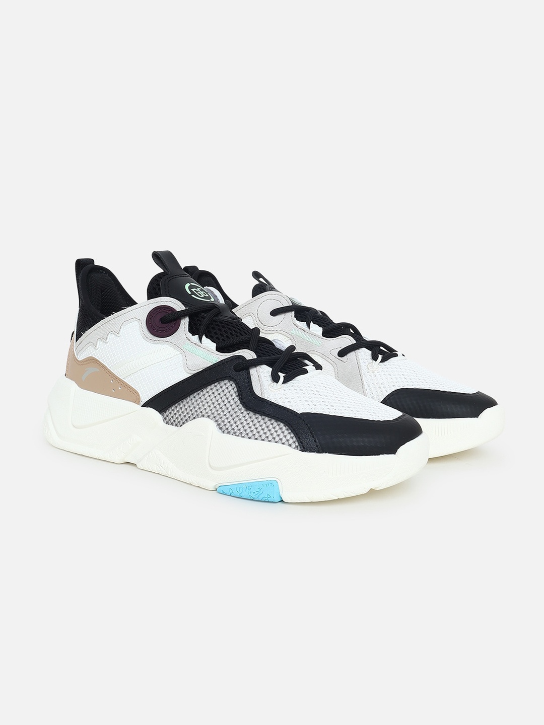 

Anta Men Black & White Colourblocked Sneakers