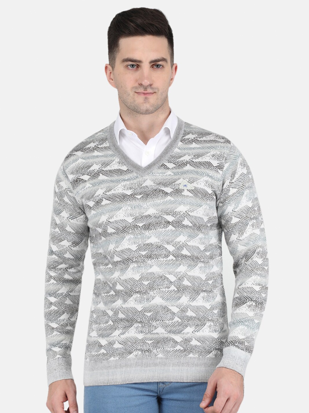 

Monte Carlo Men Grey & White Fair Isle Pullover