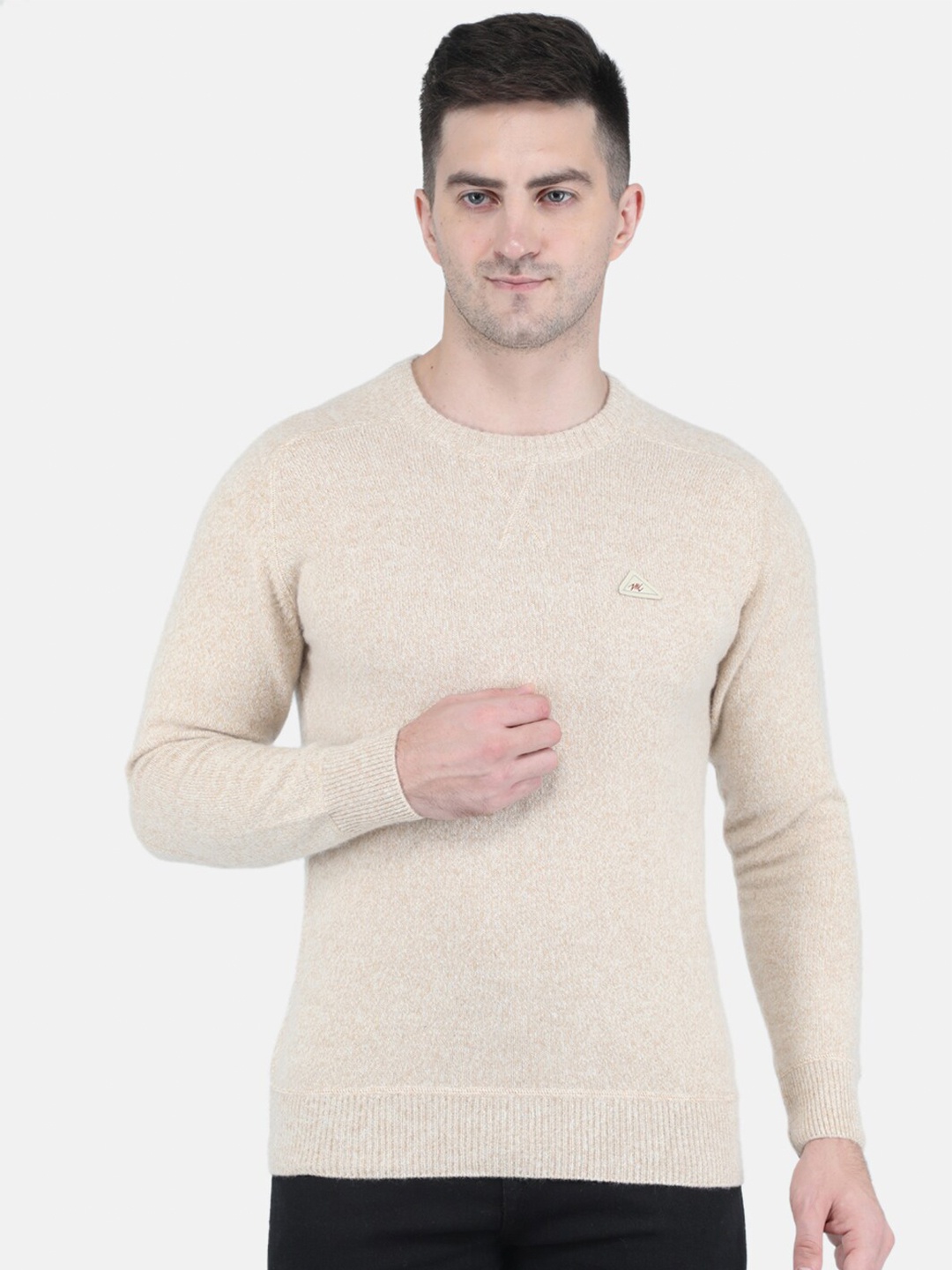 

Monte Carlo Men Beige Woolen Boucle Pullover