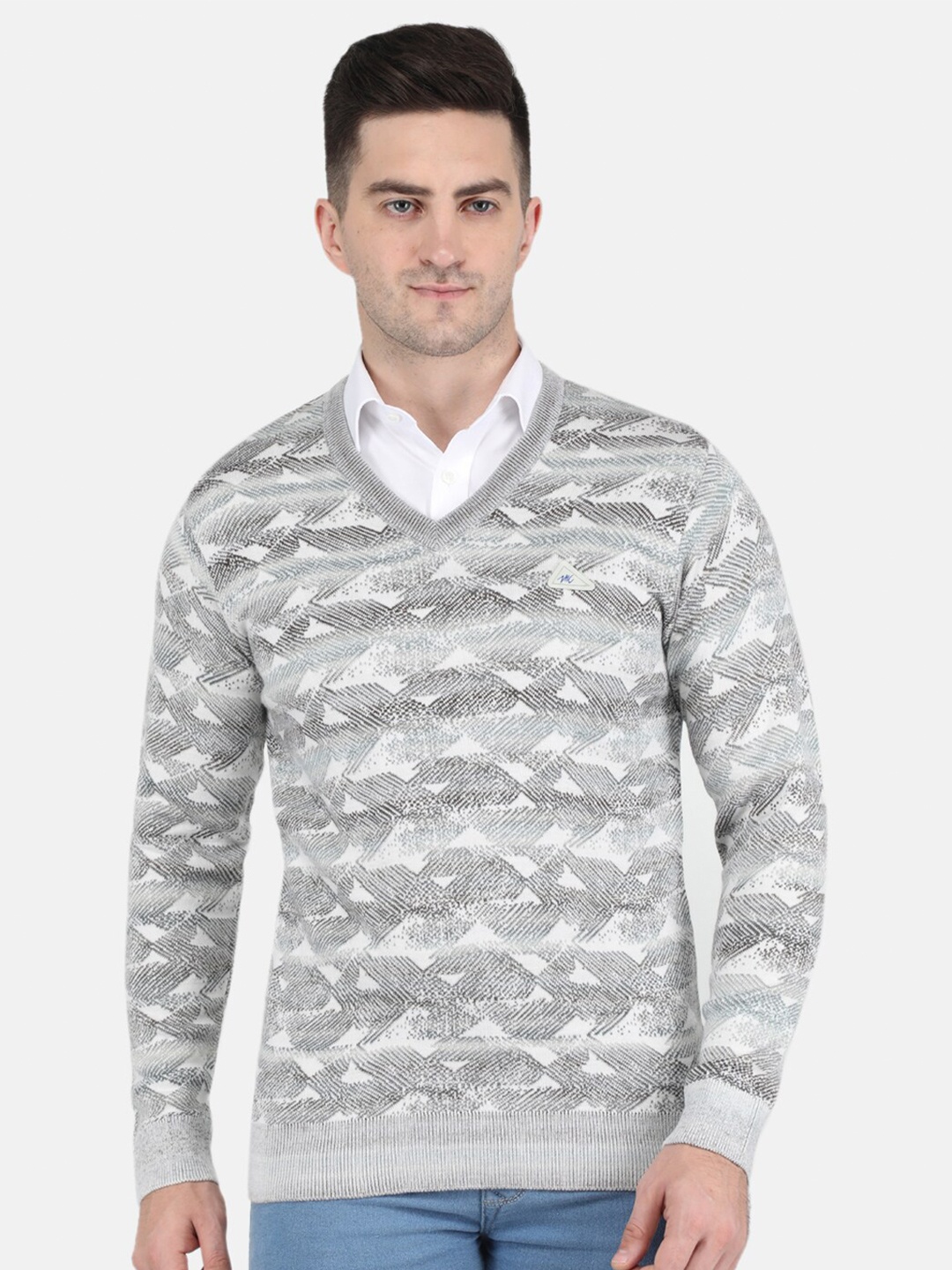 

Monte Carlo Men Grey & White Cable Knit Pullover Sweater