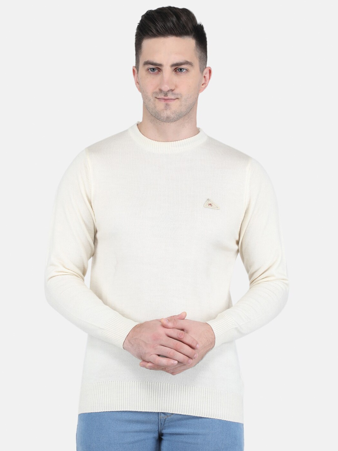 

Monte Carlo Men Ribbed Pullover Sweater, Off white
